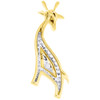 Diamond Giraffe Pendant in 10K Yellow Gold Ladies Fashion Slide Charm 0.10 Ct.