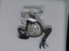 Diamond Frog Pendant Ladies .925 Sterling Silver Round Pave Animal Charm 0.10 Ct