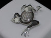 Diamond Frog Pendant Ladies .925 Sterling Silver Round Pave Animal Charm 0.10 Ct