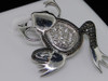 Diamond Frog Pendant Ladies .925 Sterling Silver Round Pave Animal Charm 0.10 Ct