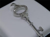 Diamond Key Pendant Ladies .925 Sterling Silver Round Pave Charm 0.10 Ct.