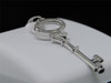 Diamond Key Pendant Ladies .925 Sterling Silver Round Pave Charm 0.10 Ct.