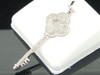 Ladies 10K White Gold Designer Key Lock Diamond Pendant Charm For Necklace .50Ct