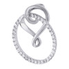Diamond Heart Pendant Necklace 10K White Gold Circle Love Charm  0.34 CT.