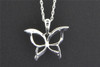 Diamond Butterfly Pendant .925 Sterling Silver White Finish 0.03 CT Charm