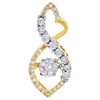 10K Yellow Gold Dancing Diamond Infinity Heart Slide Pendant  0.23 CT.