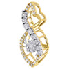 10K Yellow Gold Dancing Diamond Infinity Heart Slide Pendant  0.23 CT.