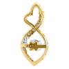 10K Yellow Gold Dancing Diamond Infinity Heart Slide Pendant  0.23 CT.