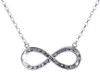 Infinity Diamond Necklace Ladies White Gold Fashion Round Cut Pendant 0.17 Ct.