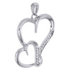 .925 Sterling Silver Diamond Interlinked Heart Ladies Pendant w/ Chain 0.10 CT.