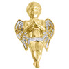 Diamond 3D Angel Piece Pendant Round Mens Praying 10K Yellow Gold Charm 0.40 Ct.