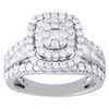 14K White Gold Solitaire Cushion Diamond Engagement Ring Ladies Halo 1.90 CT.
