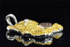 Yellow & Red Diamond Teddy Bear w/ Heart Pendant 10K White Gold Ladies Charm