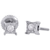 10K White Gold Diamond Miracle Bezel Set 4-Prong Studs 4.50mm Earrings 0.15 CT.