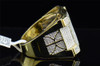 Diamond Square Pinky Ring 10K Yellow Gold Mens Round Cut Pave Design 3/4 Tcw.