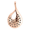 Brown Diamond Teardrop Pendant Ladies 18K Rose Gold Charm 0.70 CT.