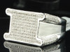 Square Diamond Pinky Ring .925 Sterling Silver Round Pave Design 0.65 Tcw.