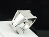 Square Diamond Pinky Ring .925 Sterling Silver Round Pave Design 0.65 Tcw.