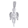 Mini Angel Cherub Real Diamond Pendant .925 Charm 0.10 Ct with Moon-cut Charm