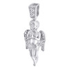 Mini Angel Cherub Real Diamond Pendant .925 Charm 0.10 Ct with Moon-cut Charm