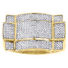 10K Yellow Gold Mens Diamond Round Cut Square Top Fashion Pinky Ring  0.52 Ct.