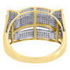 10K Yellow Gold Mens Diamond Round Cut Square Top Fashion Pinky Ring  0.52 Ct.