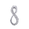 Infinity Diamond Pendant 10K White Gold Fashion Round Charm 0.10 CT.