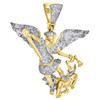 10K Yellow Gold Genuine Diamond Saint Michael Pendant Mens Pave Charm 0.64 Ct.