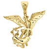 10K Yellow Gold Genuine Diamond Saint Michael Pendant Mens Pave Charm 0.64 Ct.