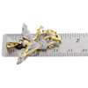 10K Yellow Gold Genuine Diamond Saint Michael Pendant Mens Pave Charm 0.64 Ct.