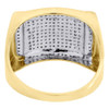 Diamond Pinky Fashion Ring 10K Yellow Gold Mens Round Cut Pave Wide Top 0.49 Ct.