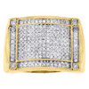 Diamond Pinky Fashion Ring 10K Yellow Gold Mens Round Cut Pave Wide Top 0.49 Ct.