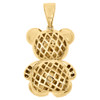 10K Yellow Gold Genuine Diamond Teddy Bear Pendant 1.40" 3D Pave Charm 1.05 CT.