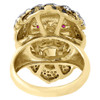 statement-Ring aus 10-karätigem Gelbgold mit 3D-Löwengesicht und echtem Diamant am kleinen Finger, 1,32 ct.