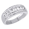 10K White Gold Real Round Diamond Wedding Band Mens Channel Set 8mm Ring 1.02 CT