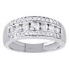 10K White Gold Real Round Diamond Wedding Band Mens Channel Set 8mm Ring 1.02 CT