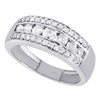 10K White Gold Real Round Diamond Wedding Band Mens Channel Set 8mm Ring 1.02 CT