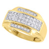 10K Yellow Gold Mens Round Cut Pave Diamond Pinky Ring Wedding Band 0.33 Ct.