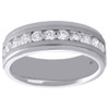 14K White Gold Diamond Wedding Band Mens Brushed Finish Engagement Ring 1 Ct.