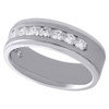 14K White Gold Diamond Wedding Band Mens Brushed Finish Engagement Ring 1 Ct.