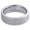 14K White Gold Diamond Wedding Band Mens Brushed Finish Engagement Ring 1 Ct.