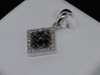 Black Diamond Fashion Pendant Ladies 10K White Gold Round Pave Charm 0.29 Tcw.