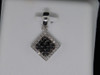 Black Diamond Fashion Pendant Ladies 10K White Gold Round Pave Charm 0.29 Tcw.