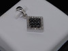 Black Diamond Fashion Pendant Ladies 10K White Gold Round Pave Charm 0.29 Tcw.