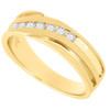 Diamond Wedding Band Mens 14K Yellow Gold Round Cut Engagement Ring 0.23 Ct.
