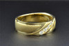 Diamond Wedding Band 10K Yellow Gold Round Cut Mens Ring 0.27 Ct Brushed Finish