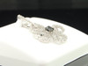 Ladies 10K White Gold Black Diamond Flower Set Pendant Charm For Necklace .60 Ct