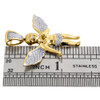 10K Yellow Gold Diamond Mini Angel Pendant 1.33" Charm 0.15 CT.