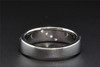 Diamond Wedding Band 10K White Gold Round Cut Mens Ring 0.16 Ct Brushed Finish