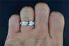 Diamond Wedding Band 10K White Gold Round Cut Mens Ring 0.16 Ct Brushed Finish